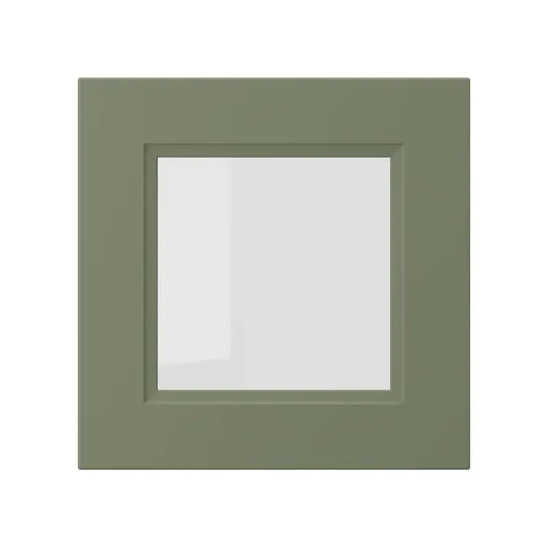 AXSTAD glass door, grey-green, 40x40 cm