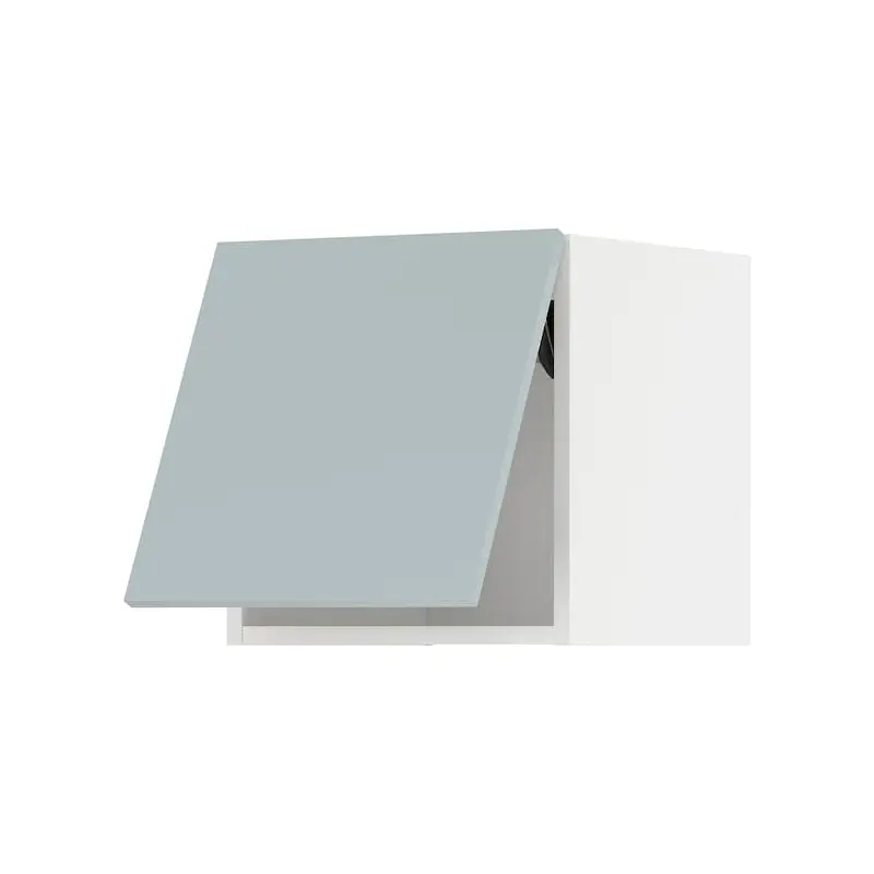 METOD wall cabinet horizontal, white/Kallarp light grey-blue, 40x40 cm