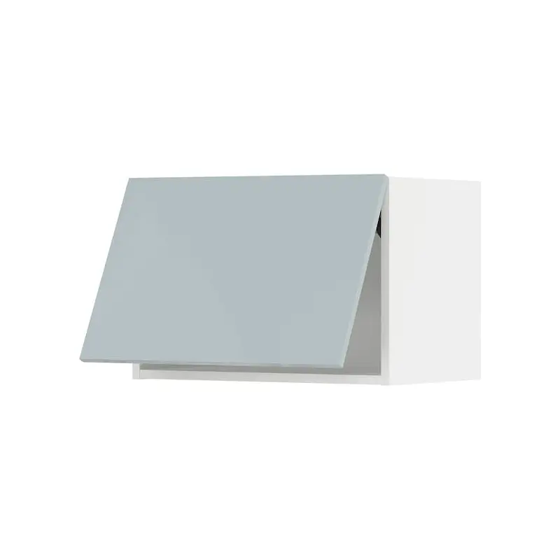 METOD wall cabinet horizontal, white/Kallarp light grey-blue, 60x40 cm