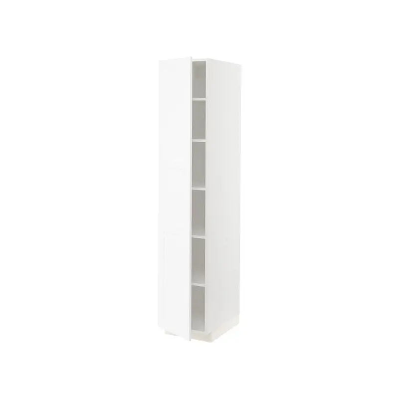 METOD high cabinet with shelves, white Enkping/white wood effect, 40x60x200 cm