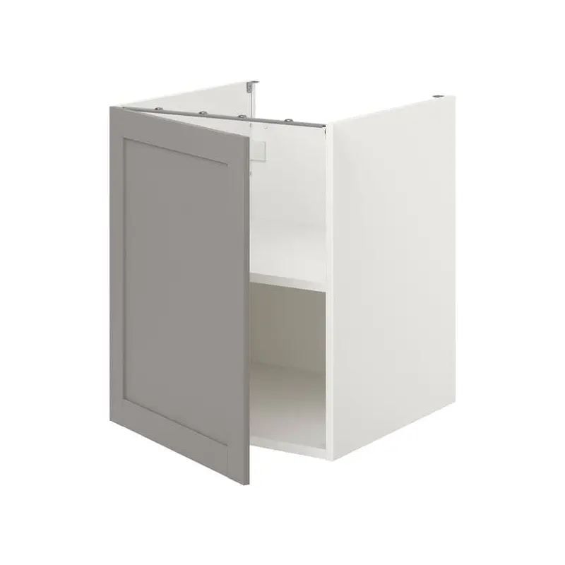 ENHET bc w shlf/door, white/grey frame, 60x62x75 cm