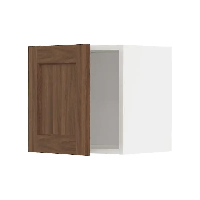 METOD wall cabinet, white Enkping/brown walnut effect, 40x40 cm