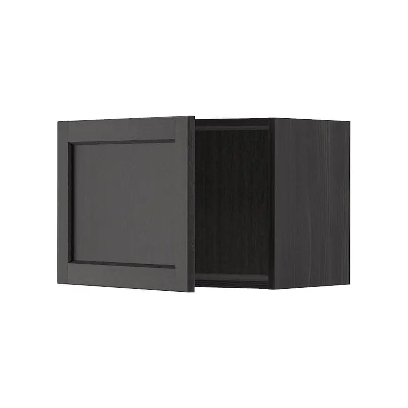 METOD wall cabinet, black/Lerhyttan black stained, 60x40 cm