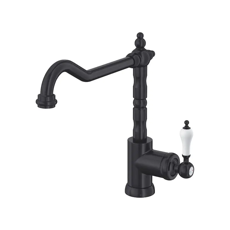 GLITTRAN kitchen mixer tap, brushed black metal