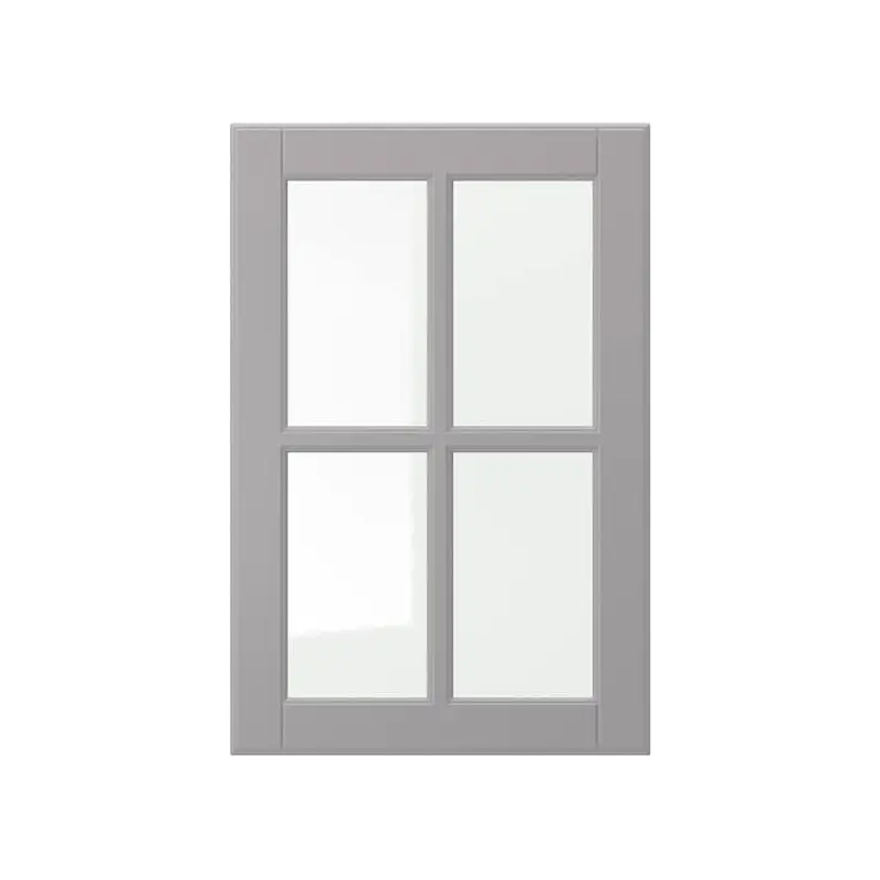 BODBYN glass door, grey, 40x60 cm