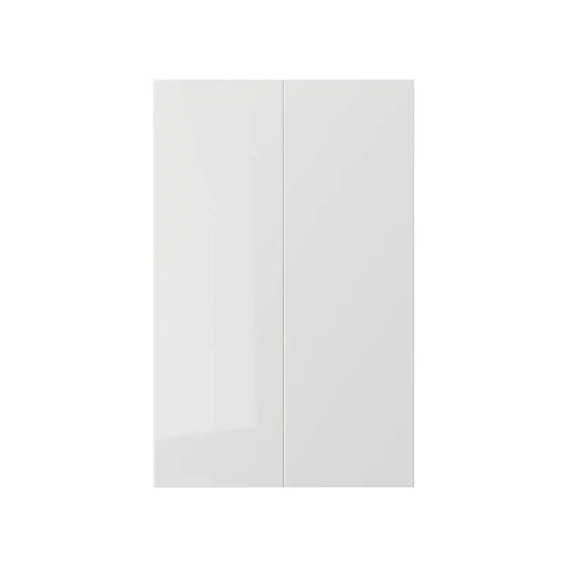 RINGHULT 2-p door f corner base cabinet set, high-gloss light grey, 25x80 cm
