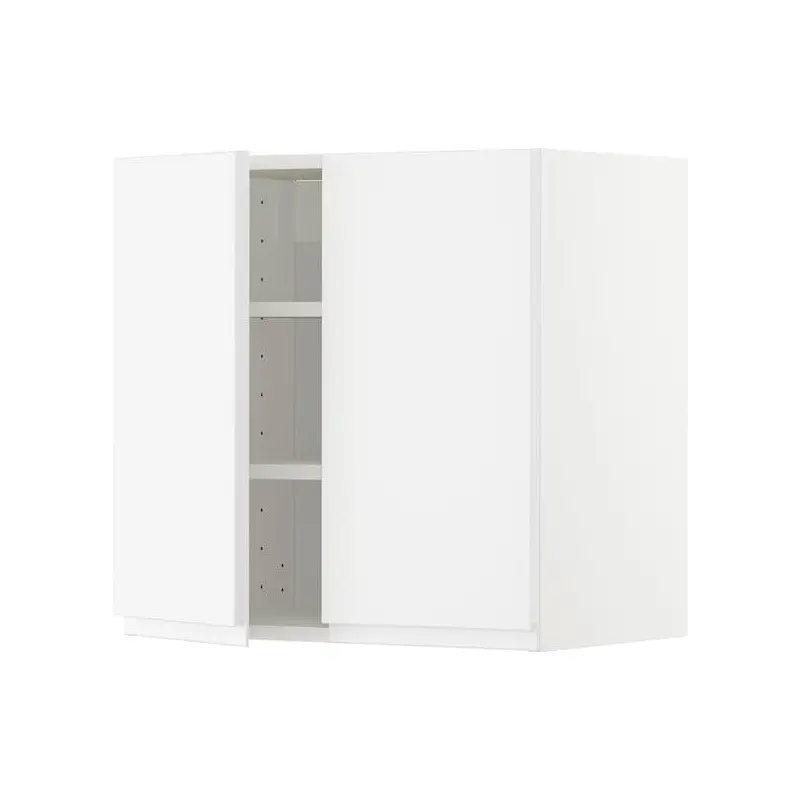 METOD wall cabinet with shelves/2 doors, white/Voxtorp matt white, 60.0x60.0x38.6 cm