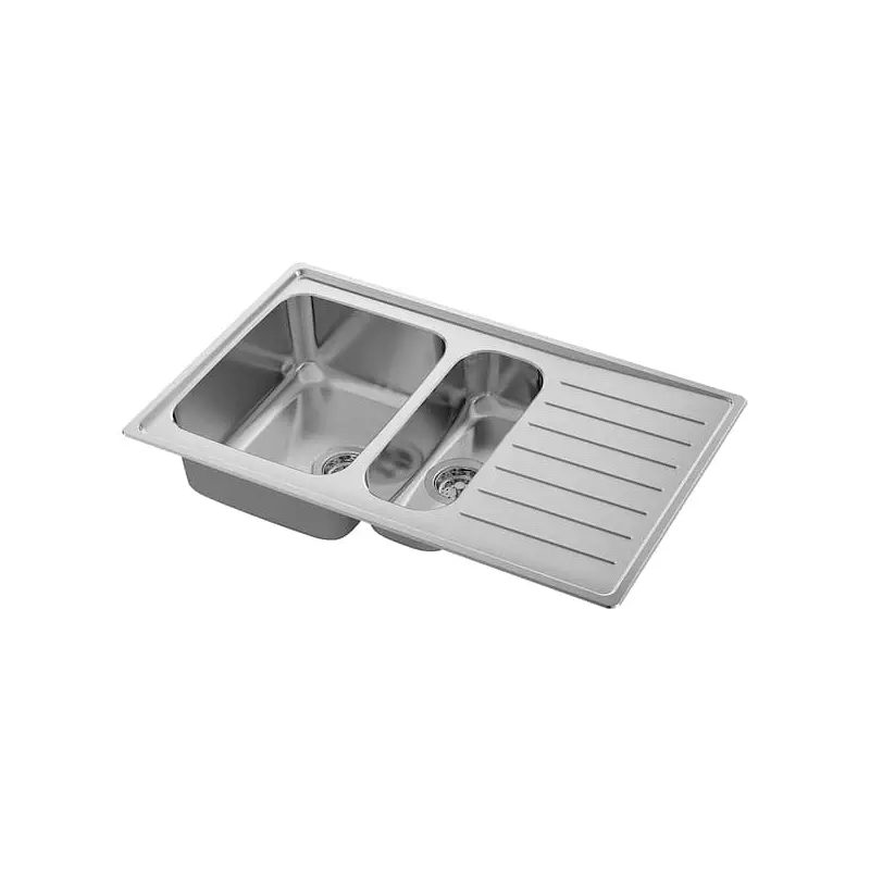 VATTUDALEN inset sink, 1  bowl w drainboard, stainless steel, 88x53 cm