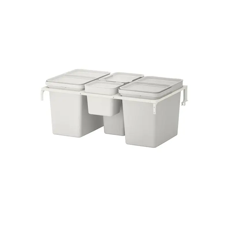 HLLBAR waste sorting solution, for METOD kitchen drawer/light grey, 57 l