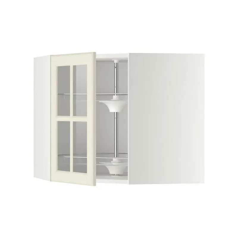 METOD corner wall cab w carousel/glass dr