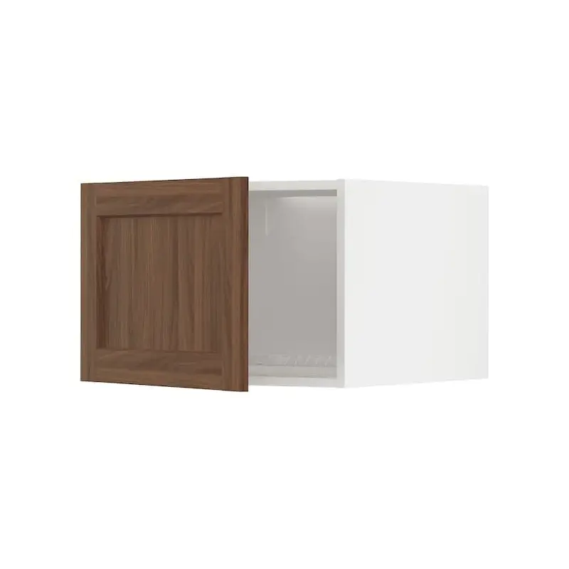 METOD top cabinet for fridge/freezer, white Enkping/brown walnut effect, 60x40 cm