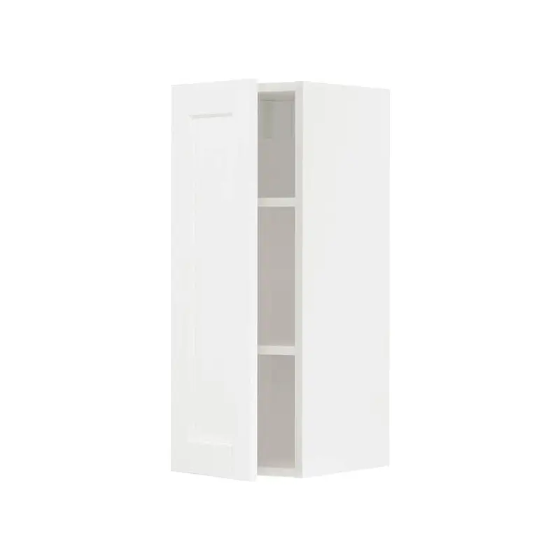 METOD wall cabinet with shelves, white Enkping/white wood effect, 30x80 cm