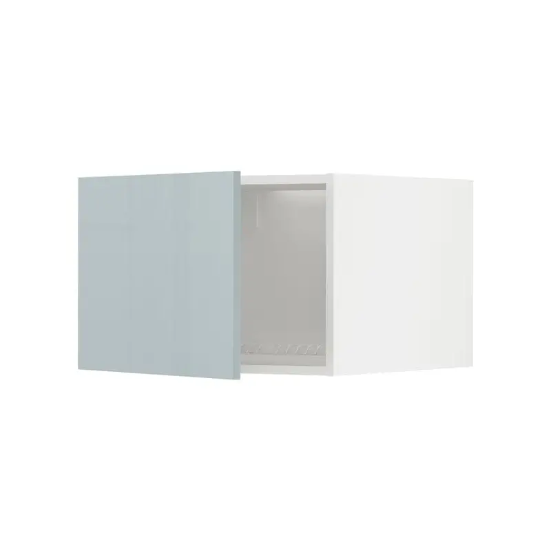 METOD top cabinet for fridge/freezer, white/Kallarp light grey-blue, 60.0x40.0x61.6 cm