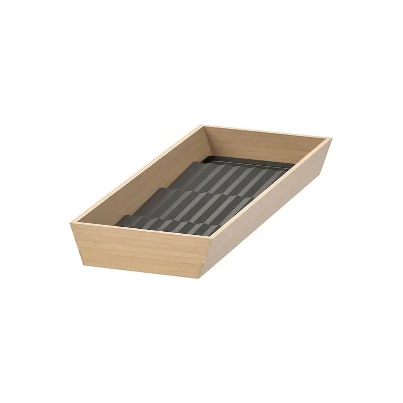 UPPDATERA tray with spice rack, light bamboo/anthracite, 200 mmx54 mmx495 mm cm
