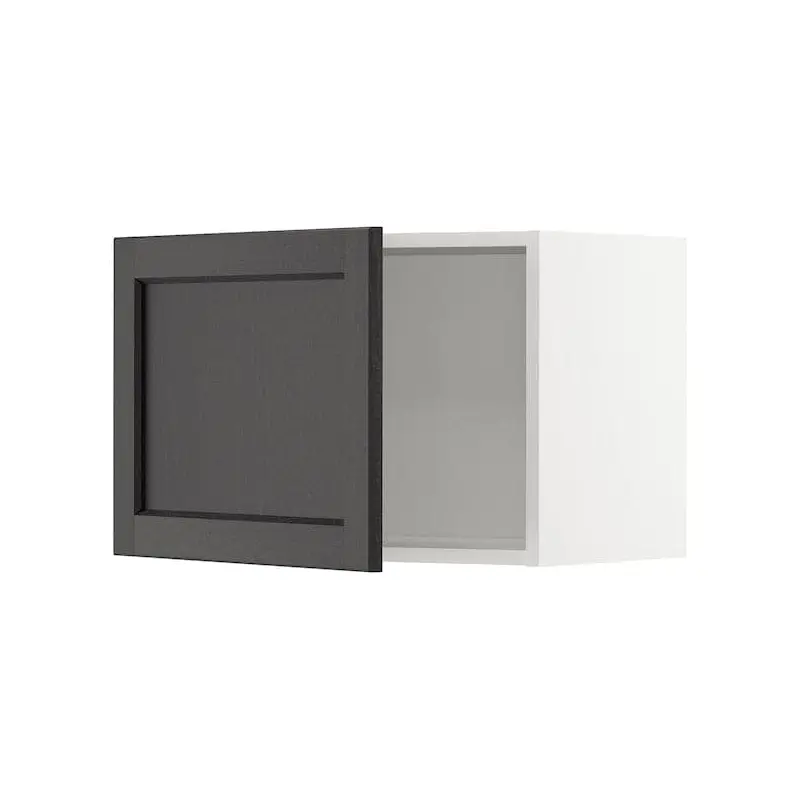 METOD wall cabinet, white/Lerhyttan black stained, 60x40 cm