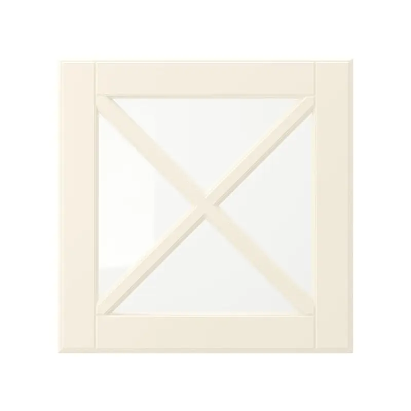 BODBYN glass door with crossbar, Width: 39.7 cmSystem height: 40 cmSystem width: 40 cmHeight: 39.7 cmDepth: 1.9 cm