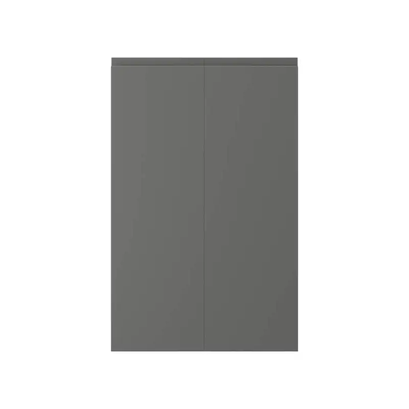 VOXTORP 2-p door f corner base cabinet set, right-hand dark grey, 25x80 cm