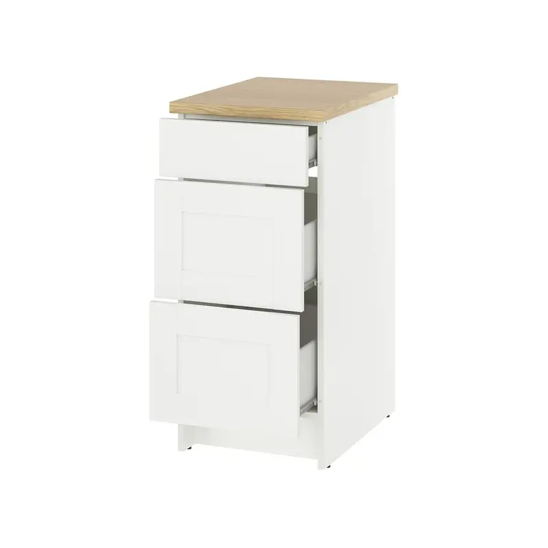 KNOXHULT base cabinet with drawers, white frame, 40 cm