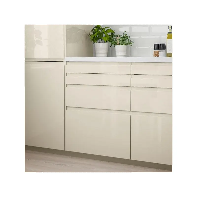 VOXTORP drawer front, high-gloss light beige, 40x10 cm