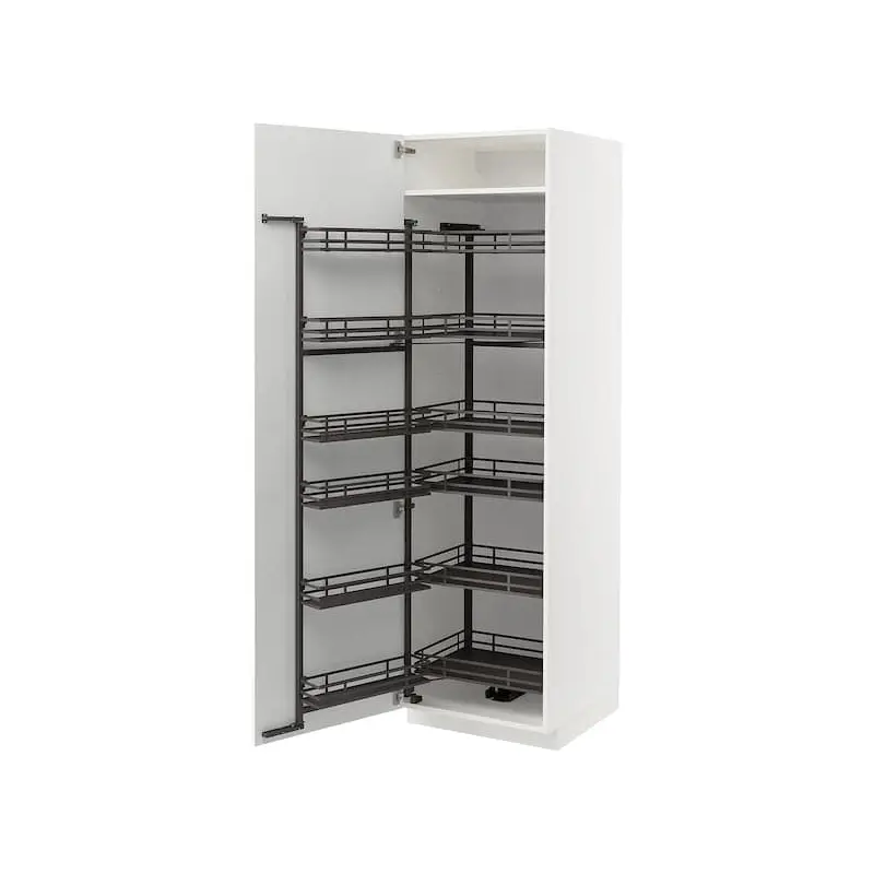 METOD high cabinet with pull-out larder, white/Axstad matt white, 60x60x200 cm