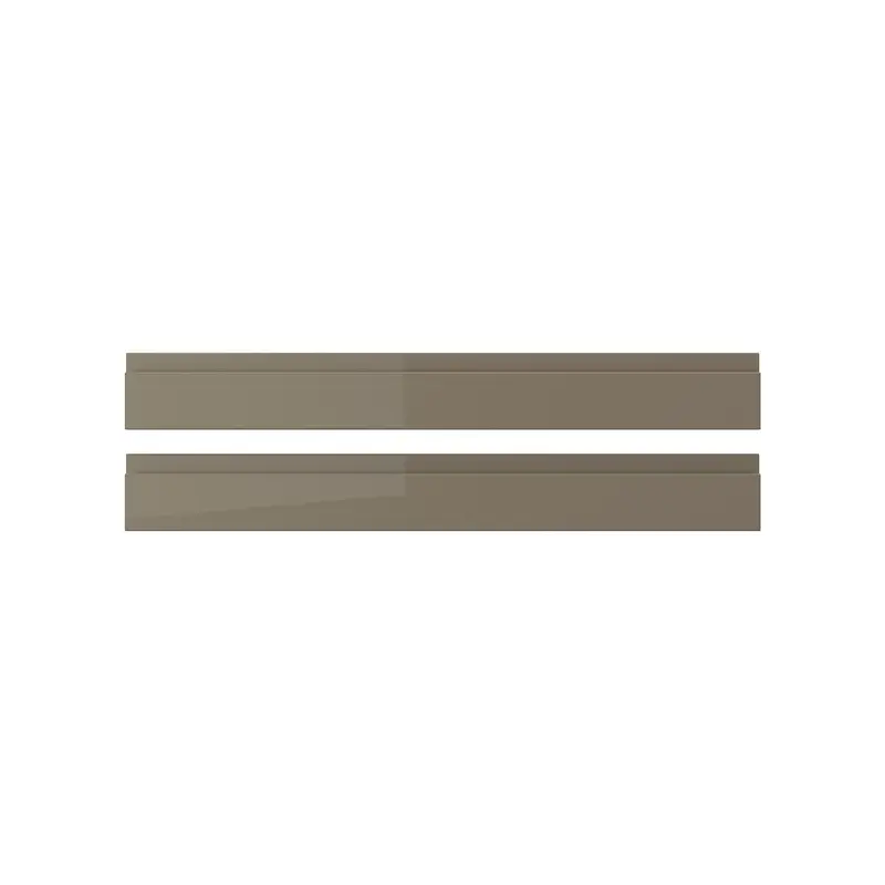 VOXTORP drawer front, high-gloss dark grey-brown, 80x10 cm