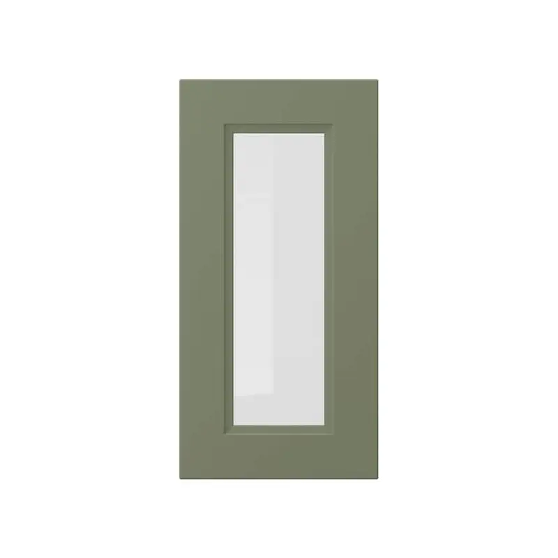 AXSTAD glass door, grey-green, 30x60 cm