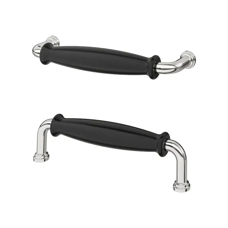 KLINGSTORP handle, black/chrome-plated, 141 mm