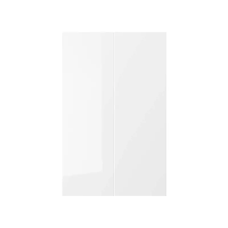 RINGHULT 2-p door f corner base cabinet set, high-gloss white, 25x80 cm