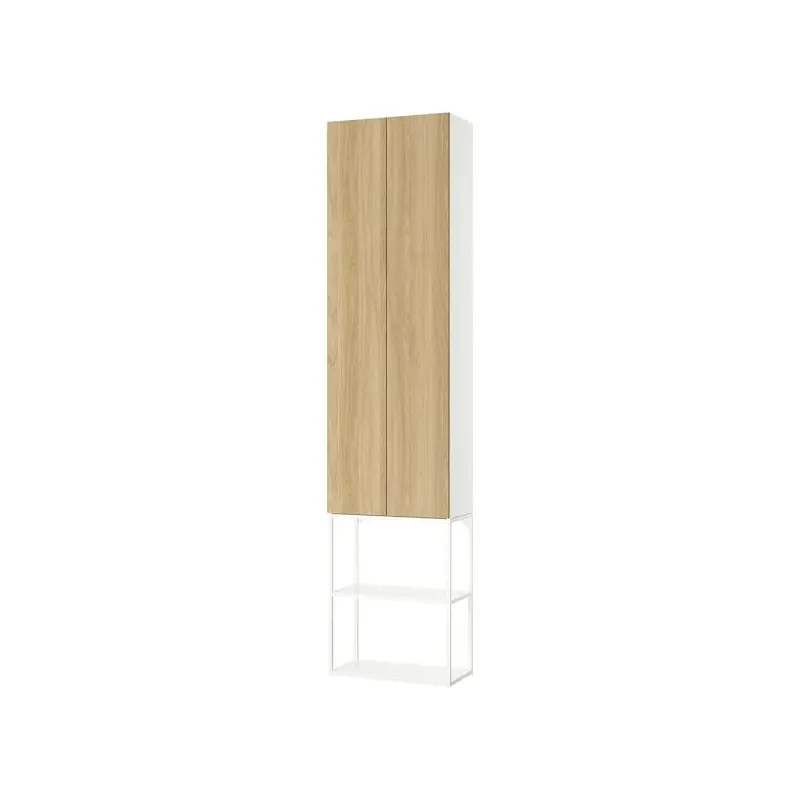 ENHET storage combination, white/oak effect, 60x32x255 cm