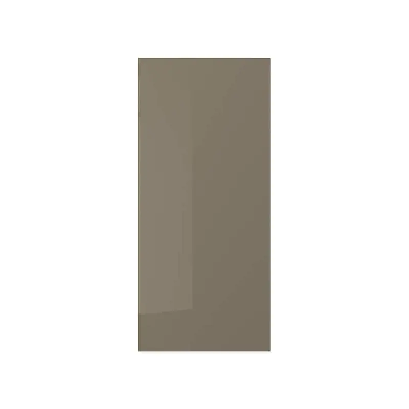 VOXTORP cover panel, high-gloss dark grey-brown, 39x86 cm