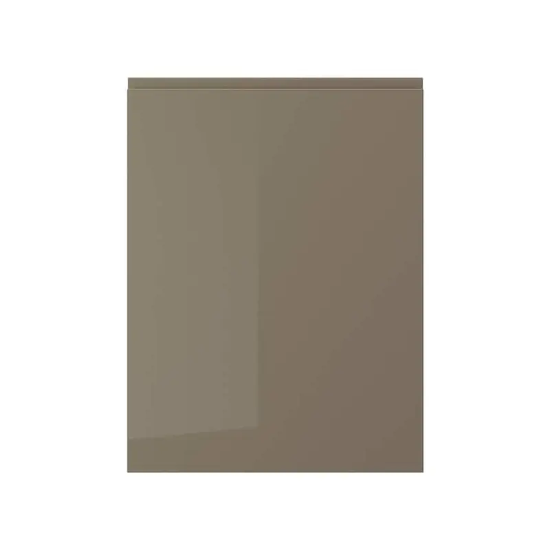 VOXTORP door, high-gloss dark grey-brown, 60x80 cm