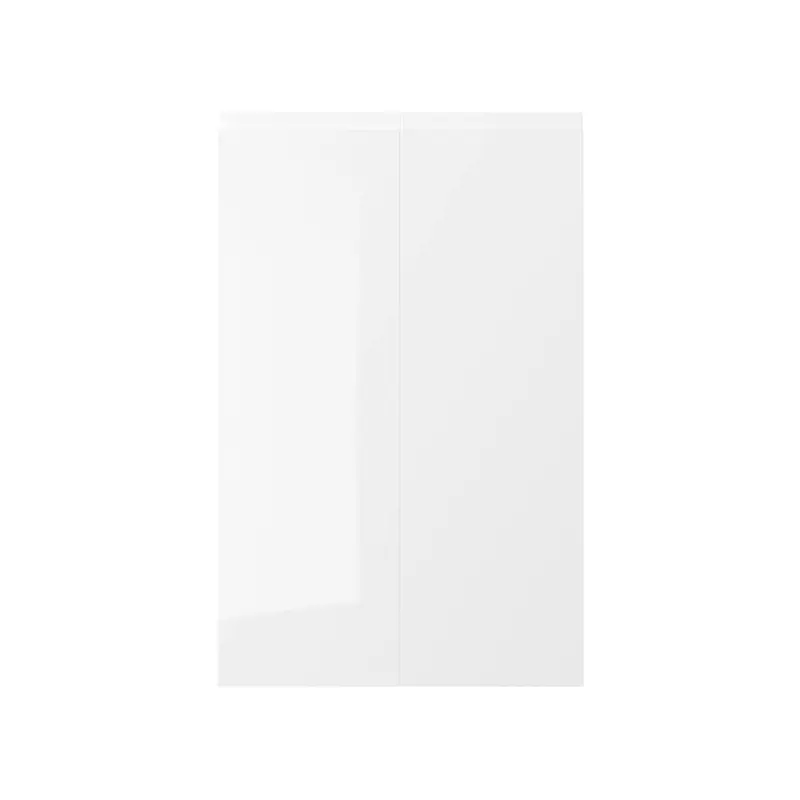 VOXTORP 2-p door f corner base cabinet set, right-hand/high-gloss white, 25x80 cm