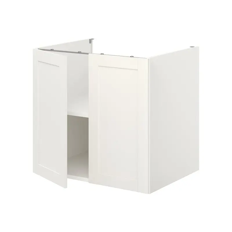 ENHET bc w shlf/doors, white/white frame, 80x75x62 cm