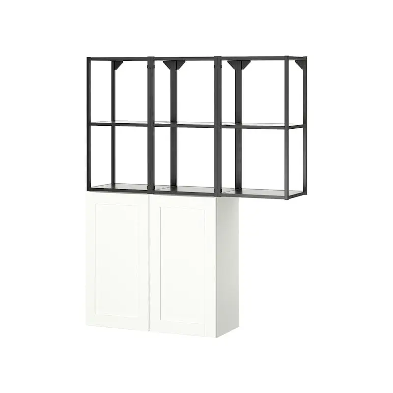 ENHET storage combination, anthracite/white frame, 120x150x32 cm