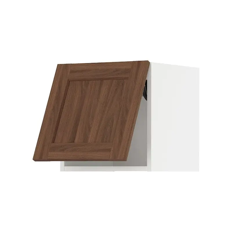 METOD wall cabinet horizontal, white Enkping/brown walnut effect, 40x40 cm