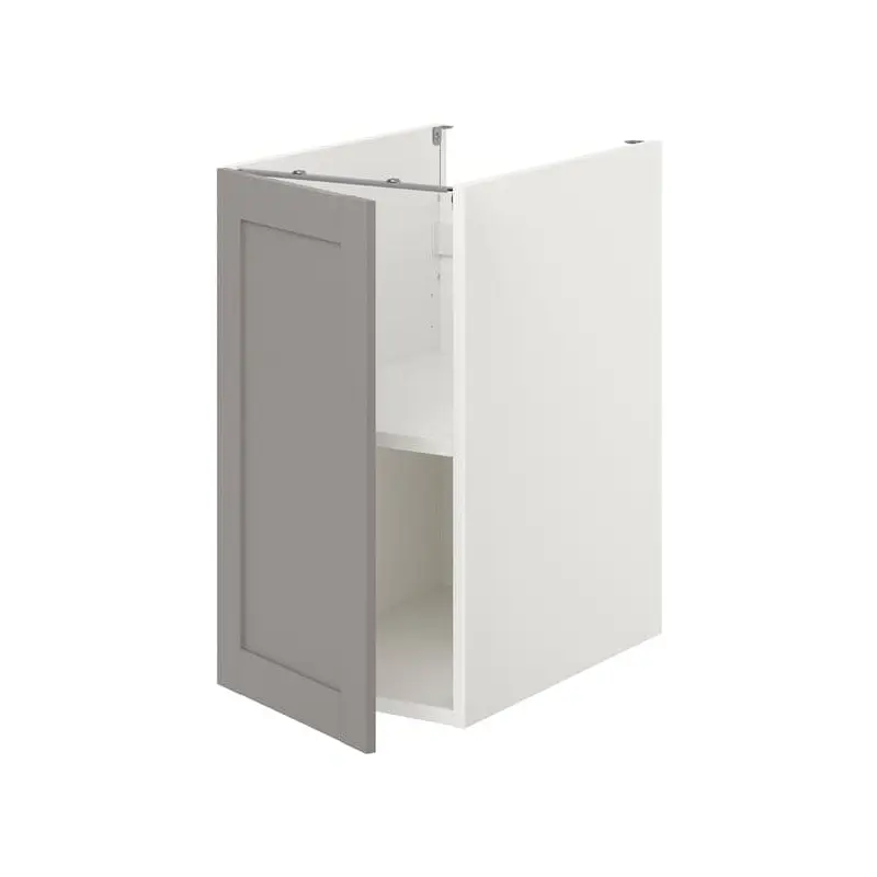 ENHET bc w shlf/door, white/grey frame, 40x62x75 cm