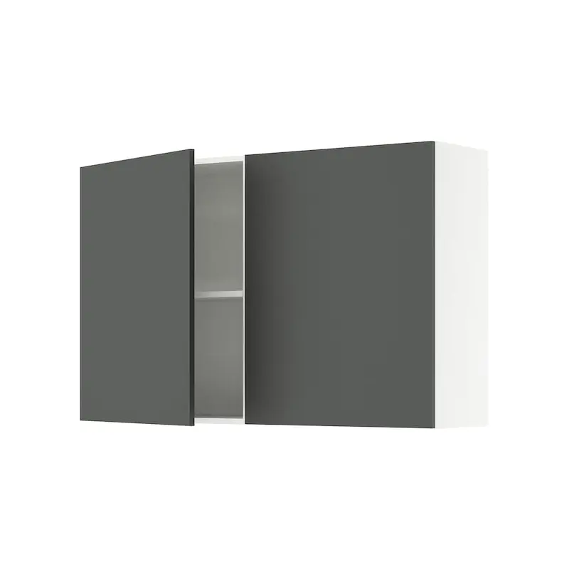 KNOXHULT wall cabinet with doors, dark grey, 120x75 cm