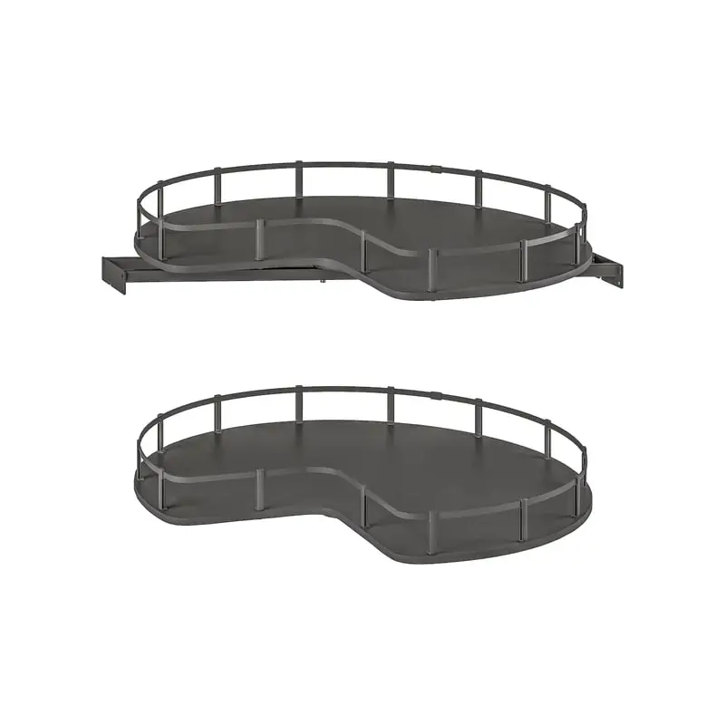 UTRUSTA corner base cabinet carousel, grey, 88 cm