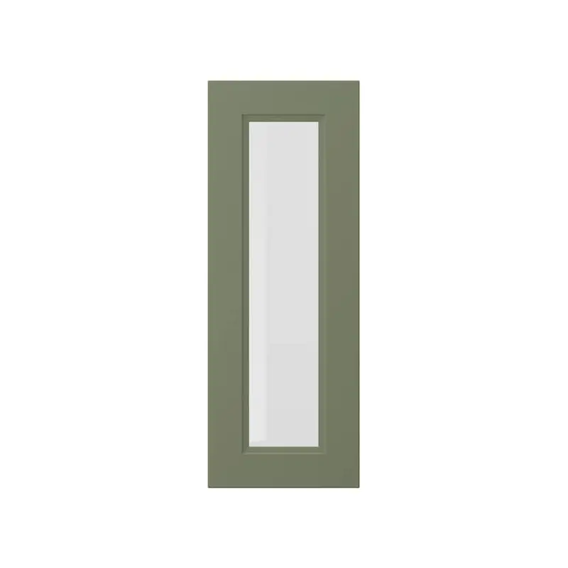 AXSTAD glass door, grey-green, 30x80 cm