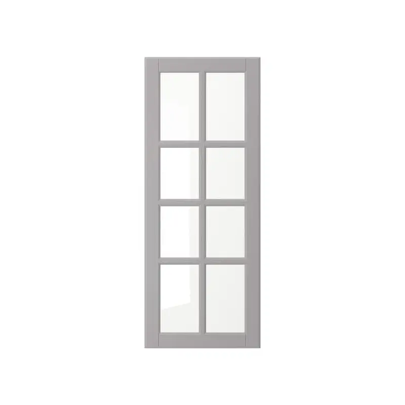 BODBYN glass door, grey, 40x100 cm