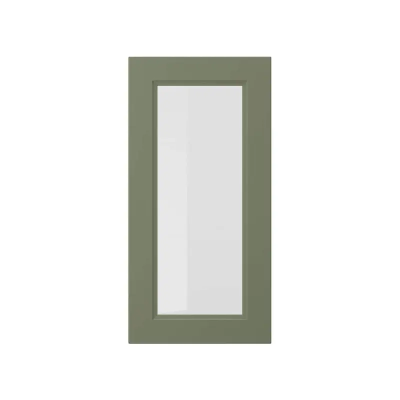 AXSTAD glass door, grey-green, 40x80 cm