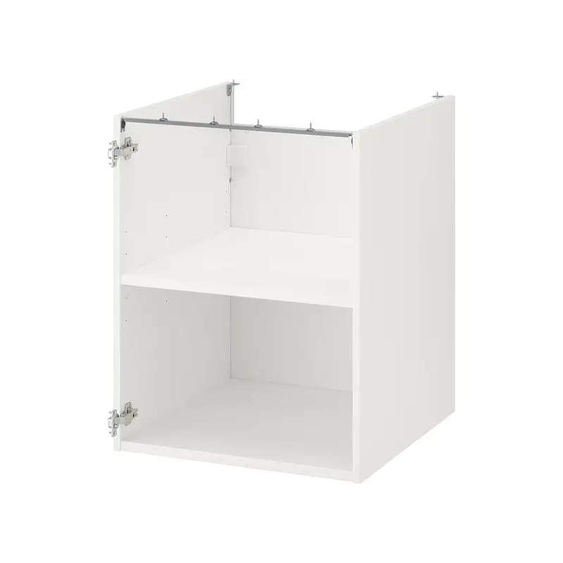 ENHET base cb w shelf, white, 60x60x75 cm