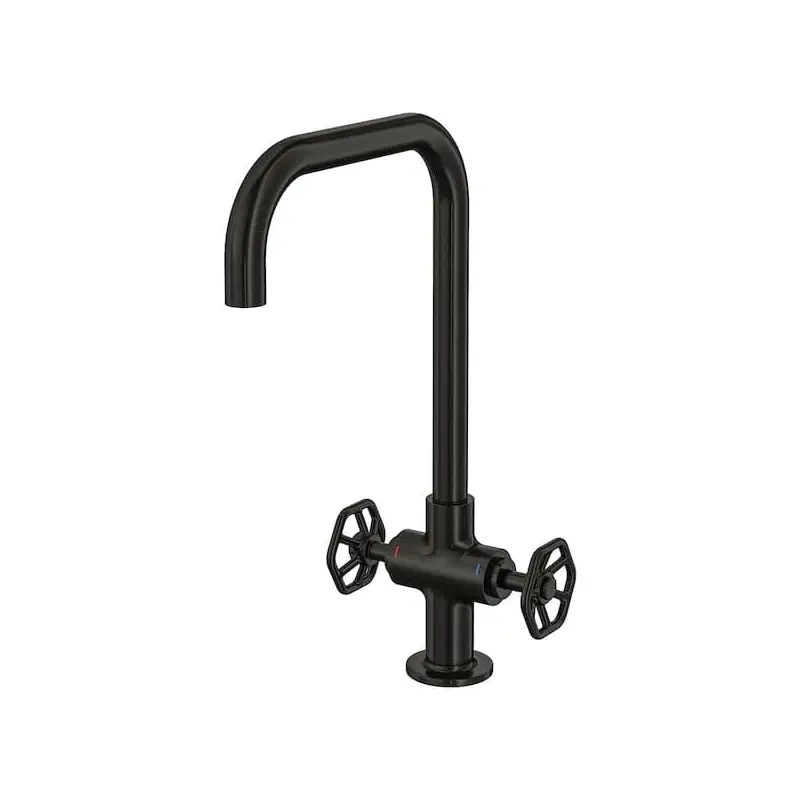 GAMLESJN dual-control kitchen mixer tap, brushed black metal