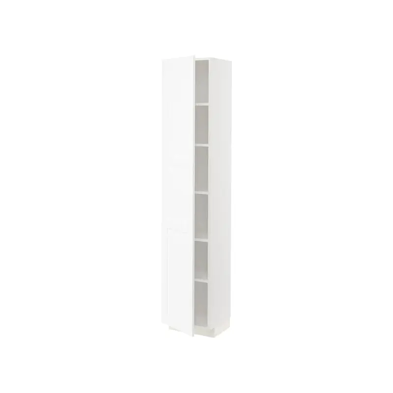 METOD high cabinet with shelves, white Enkping/white wood effect, 40x37x200 cm