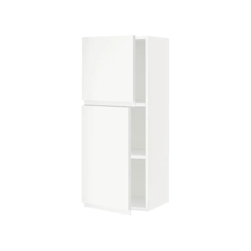 METOD wall cabinet with shelves/2 doors, white/Voxtorp matt white, 40x100 cm