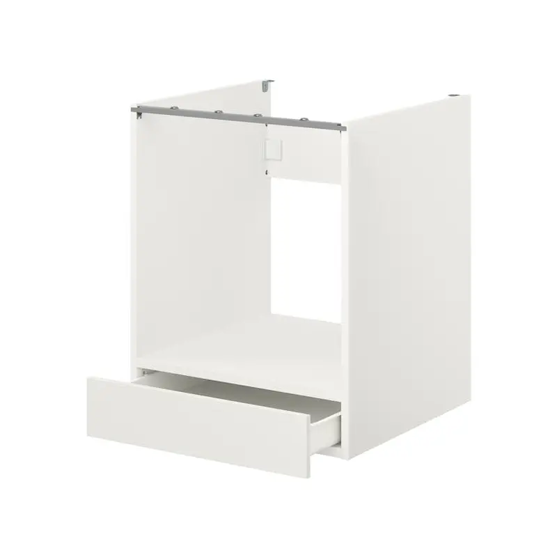 ENHET - ENHET Base cabinet for oven with drawer, white, 60x62x75 cm
