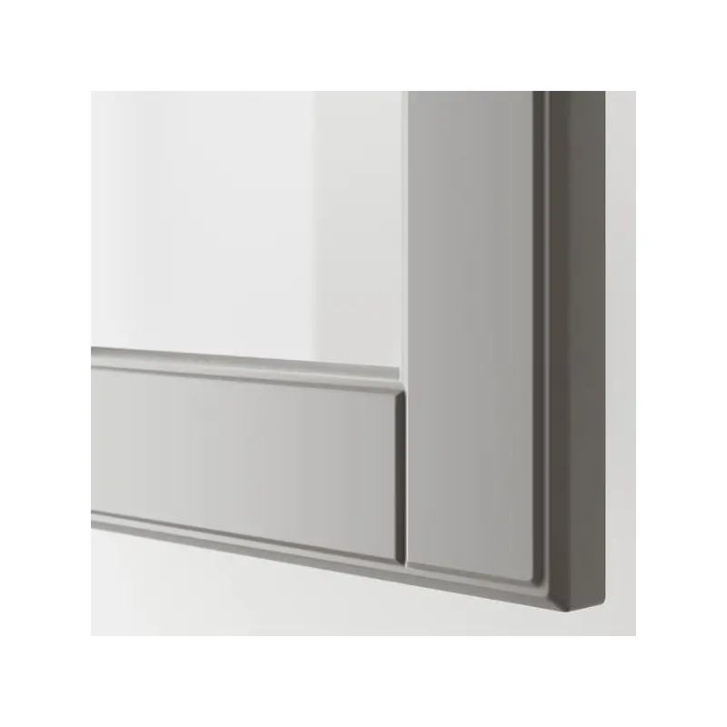 BODBYN glass door, grey, 30x100 cm