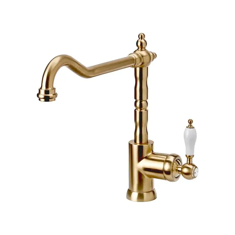 GLITTRAN kitchen mixer tap, brass-colour