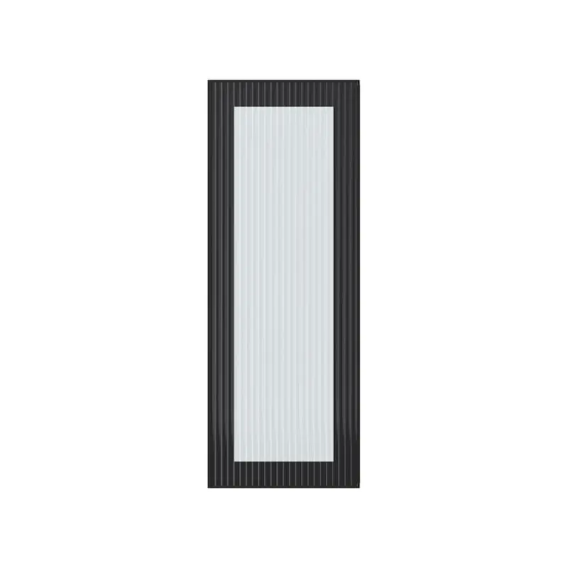 HEJSTA glass door, anthracite/reeded glass, 30x79.7 cm