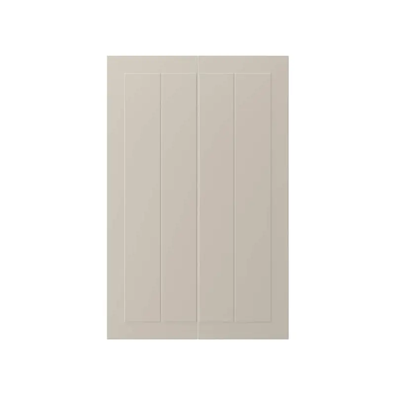 STENSUND 2-p door f corner base cabinet set, beige, 25x80 cm